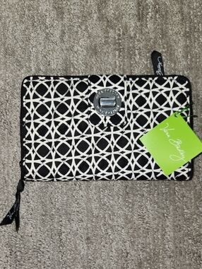 Vera Bradley Chic Black and White Patterned Women's Wallet w/ Turn Loc Closure